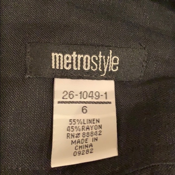 Metrostyle EUC Tulip Linen Panel Skirt 6 turquoise green Black - Picture 6 of 9